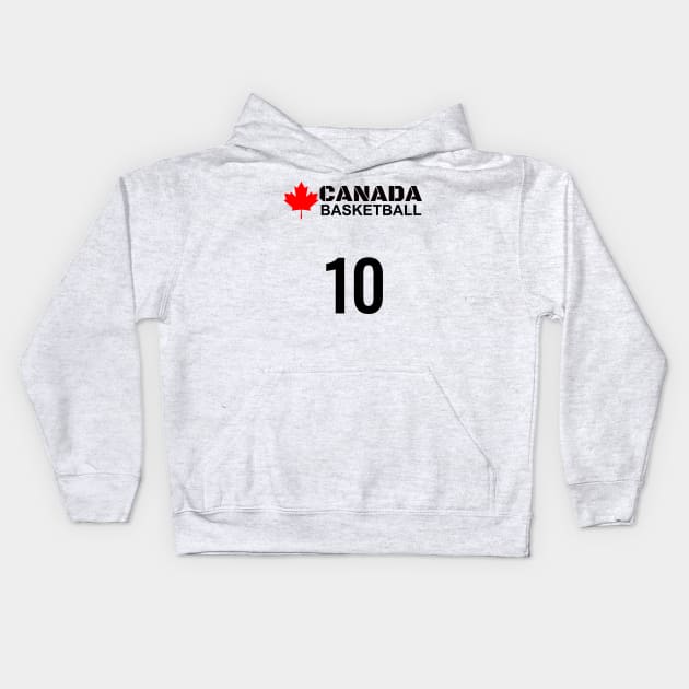 Canada Basketball Number 10 Design Gift Idea Kids Hoodie by werdanepo